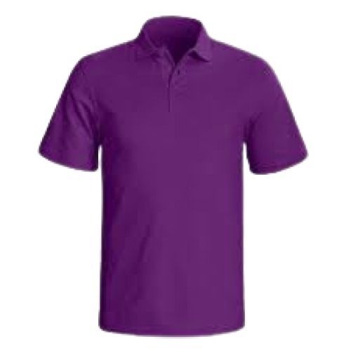 Polo Collar Plain Pattern Short Sleeve Cotton T Shirt For Men  Age Group: 18-30