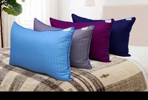 Polyester Cotton Mix Satin Striped Bed Pillow For Home And Hotel