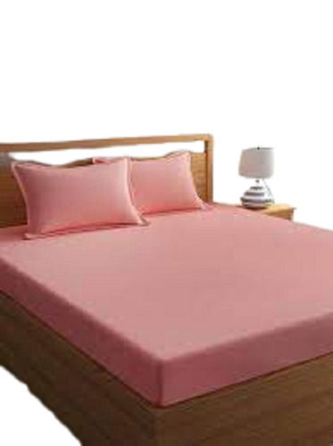 Pink Solid 100% Cotton Envelope Type Breathable And Washable Plain Bed Sheets