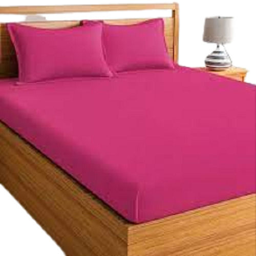 Pink 3-5% Shrinkage Knitted Plain Dyed Soft Touch Cotton Queen Size Bed Sheet