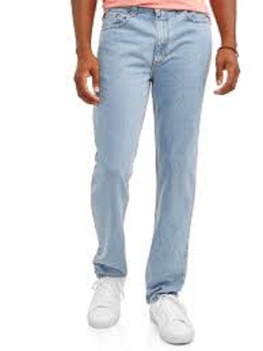 Cotton Denim Jeans - Slim Fit, Light Blue | Breathable, Washable, Available in Straight and Regular Fits