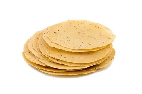 Crunchy Ready To Eat Spicy And Salty Taste Round Plain Papad Carbohydrate: 55 Percentage ( % )