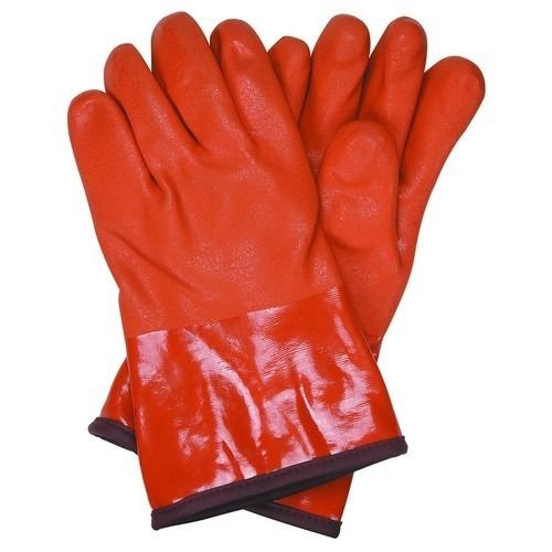 Orange Elastic Waterproof Moisture Resistant Full Finger Style Rubber Hand Gloves 