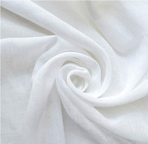 Light Texture Plain White Cotton Cloth - 44 Inches Width and 30 Meter Long