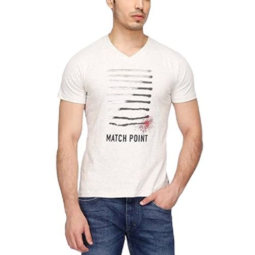 Printed Pattern Breathable V Neck Short Sleeve Cotton T Shirt For Men'S  Age Group: Above 18