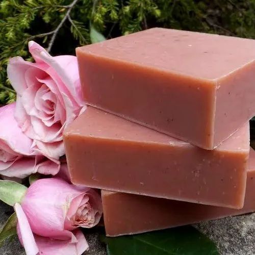 Square Shape 100g Organic Rose Clay Soap For Bathing