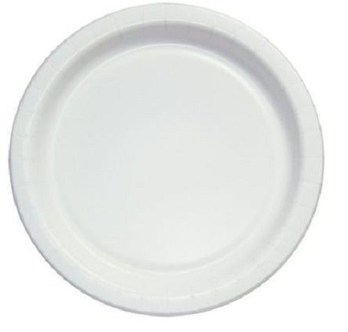 White 10 Inch Round Plain Disposable Paper Plate For Food