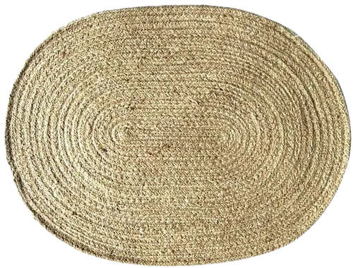 10 Mm Thick 16 Inches Oval Solid Jute Footboards For Indoor