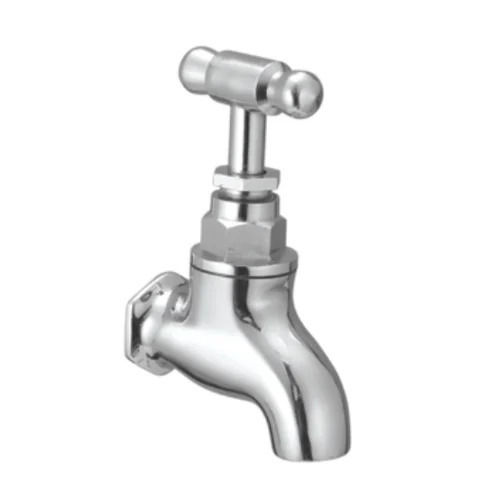 Silver 15 Mm Rust Proof Chrome Finished Stainless Steel Bib Tap For Bathroom Fitting