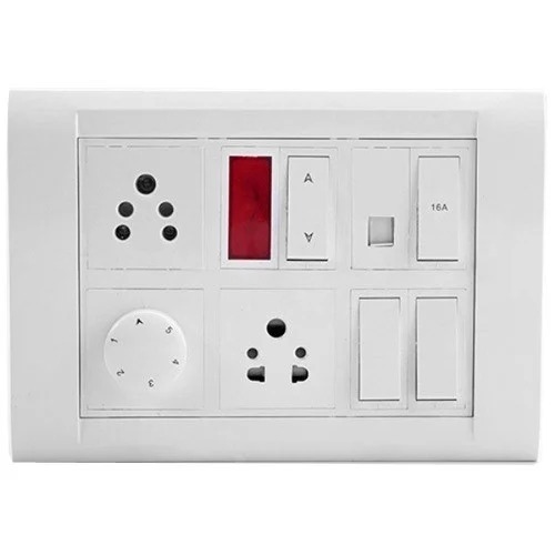 White Plastic Electrical Switchboard - 240 Volt, 50 Hertz, IP55 Rated | Ideal for Home and Industry, 11 Watt Hour Energy Consumption, 300 Grams