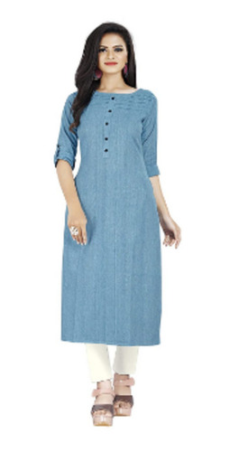 Casual Wear 34Th Sleeves Plain Soft Cotton Kurti For Women Bust Size 36  Inch In at Best Price in New Delhi  Vikas Garments