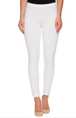 Comfortable And Straight Plain White Cotton Legging For Women