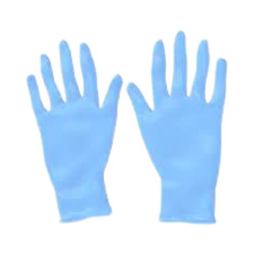 Blue Full Finger Plain Elastic Nitrile Disposable Hand Gloves For Medical Use