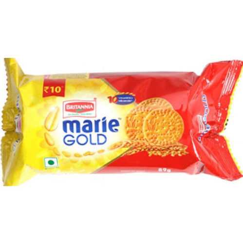 Marie Gold Crispy Round Shape Biscuit - 89G Pack (Britannia) Fat Content (%): 12 Grams (G)