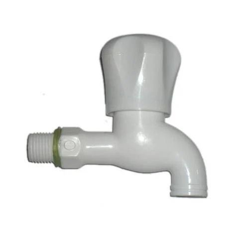 White Powder Coated Round Pvc Water Tap For Bathroom Fitting at Best ...