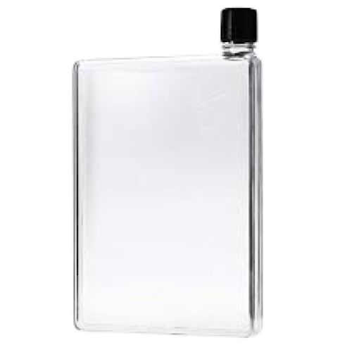 Transparent Plastic Square Water Bottle - 420 ml Capacity, 130 mm Height | Lightweight, Narrow Neck Screw Cap, Ideal for Beverages