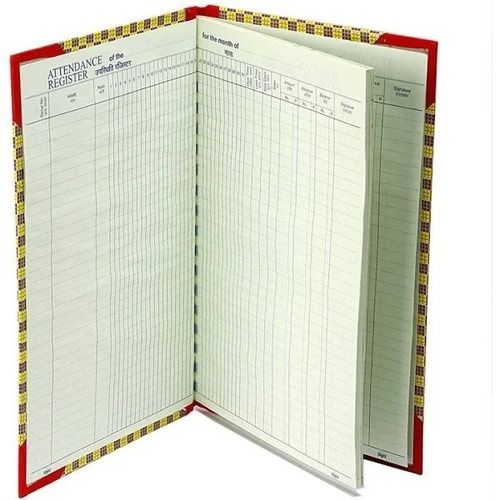 Attractive Look 10X15 Inch Eco Friendly Excellent Finish Rectangular Attendance Register