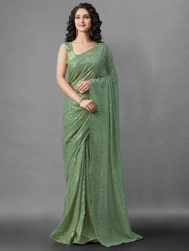 Ladies Fancy Saree With Blouse For Party Wear