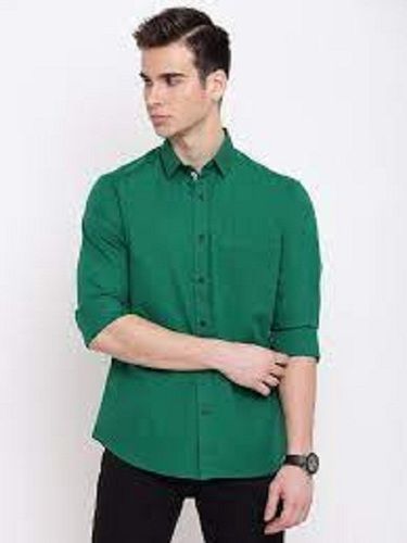 Men Slim Fit Spread Collar Pure Cotton Shirt For Casual Wear