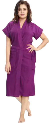 Micro Terry Cotton Comfortable Bathrobe For Ladies