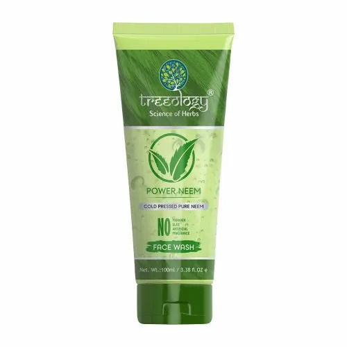 White And Green No Paraben Free Cold Pressed Pure Neem Face Wash