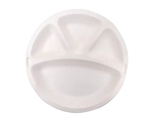 White 11 Inches Round Plain Thermocol Disposable Plates For Event And Party