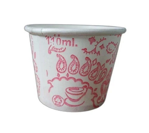 110 Milliliter Round Disposable Printed Paper Cup Pack Of 100 Pieces