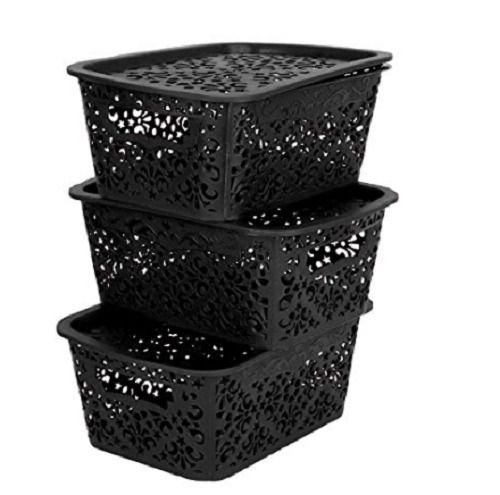 500g 10cm Wide Rectangular Rigid Plastic Storage Basket