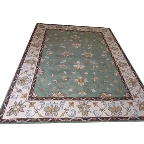 7X7 Foot Recatngular Non-Slip Blended Wool Hand Tufted Carpet Oil-Proof