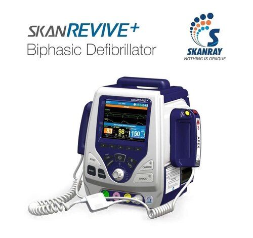 Yellow Biphasic Defibrillation Machine With 6.5 Inches Color Led Display