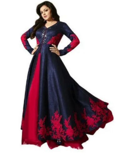 Full Sleeves Party Wear Printed Designer Ladies Gown