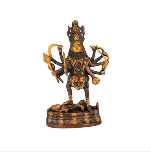 High Strength Scratch Resistant Religious Style Coated Brass Kali Statue Height: 15 Inch (In)