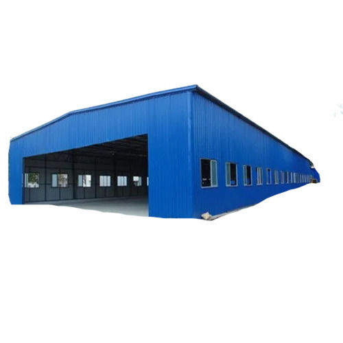 Blue Hot Rolled Color Coated Mild Steel Prefabricated Factory Shed For Outdoor