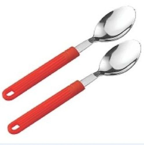 Brown Non-Toxic Light Weight Plain Plastic Handle Mirror Finish Stainless Steel Spoon 