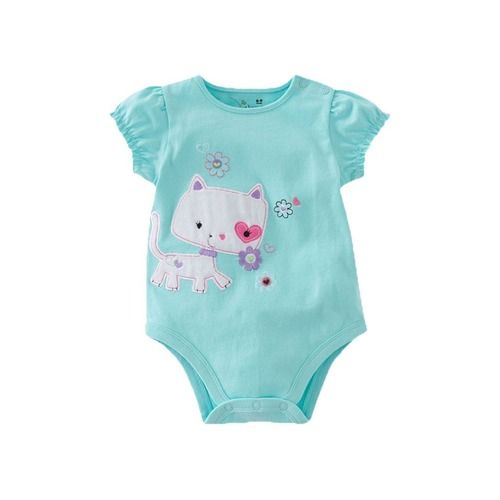Short Sleeves Ultra Soft Skin Friendly Printed Cotton Romper For Babies
