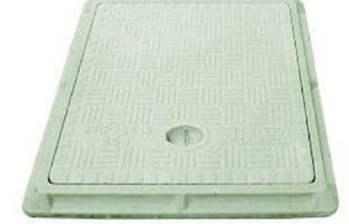 Square Bitumen Coated Fiberglass Reinforced Plastic Manhole Cover For Drainage  Base Dimension: 900 X 450 Mm