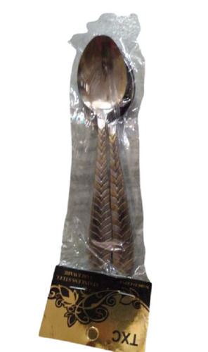 Brown Strong Printed Pattern Mirror Finish Anti-Tarnish Stainless Steel Dessert Spoons Set 