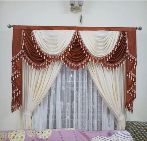  9 X 5 Feet Silk Living Room Decorative Curtains For Home And Hotel
