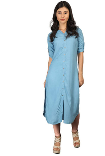 नीला 30Cm सांस लेने योग्य और क्विक ड्राई मेन लेबल कॉटन डेली रेयॉन कुर्तियां