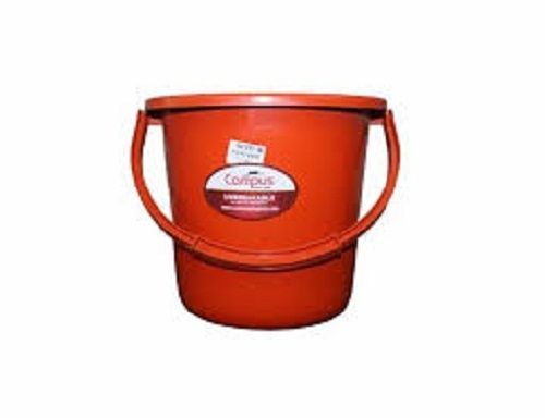 Red 345 X 345 X 356 Mm Round Hdpe Plastic Bucket With Handles