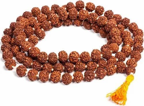 6 Mm Natural Brown Rudraksha Mala For Religious Purpose