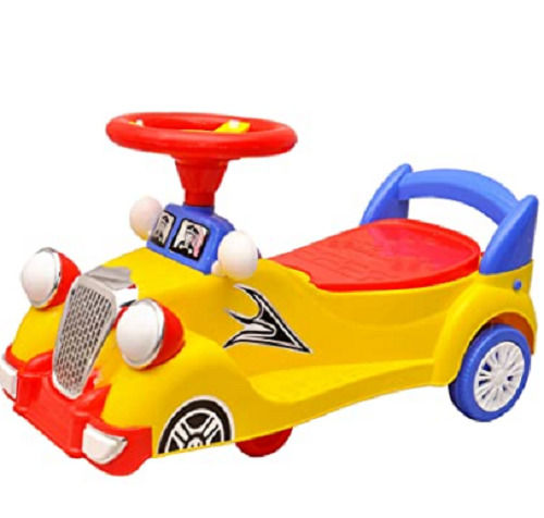 Yellow And Red Abs Printed Car Plastic Toy For Kids