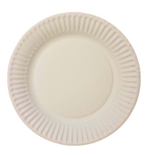 White Eco-Friendly Round Plain Disposable Paper Plate For Party And Events Use