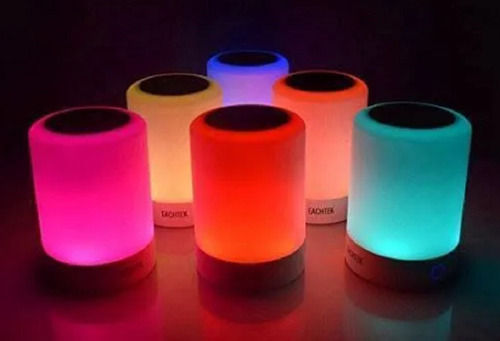 White Electric Operated Wireless Plastic Cabinet Touch Lamp Bluetooth Speaker