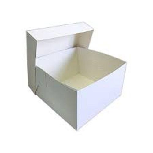 White Great Strength Plain Glossy Laminated Paper Cake Packaging Box