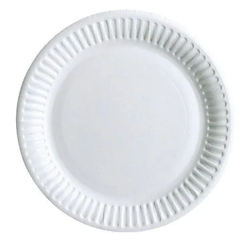 White Light Weight And Eco Friendly Round Plain Disposable Paper Plates