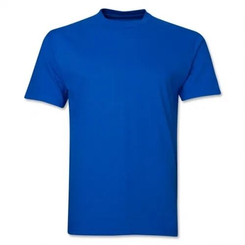 Mens Regular Fit Round Neck Short Sleeves Plain Dyed Cotton T Shirt