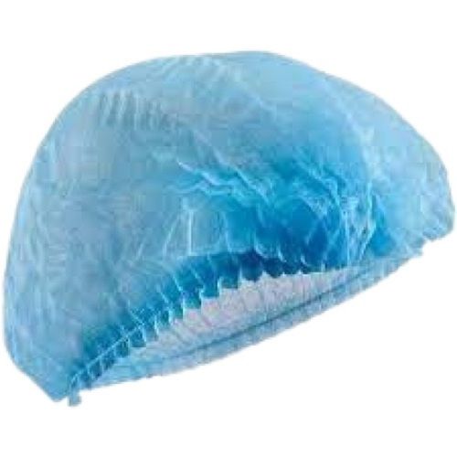 Sky Blue Plain Pattern Elastic Band Circle Non Woven Cotton Disposable Medical Cap