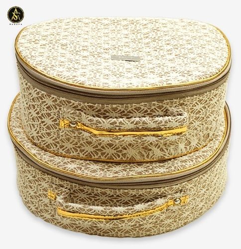 Golden And Brown Rasafa Multi-Purpose Supreme Quality Vanity Box (Golden, Brown) - Set Of 2 Pcs