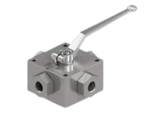 Silver Rectangular Ball Structure Medium Pressure Stainless Steel 4 Way Valves